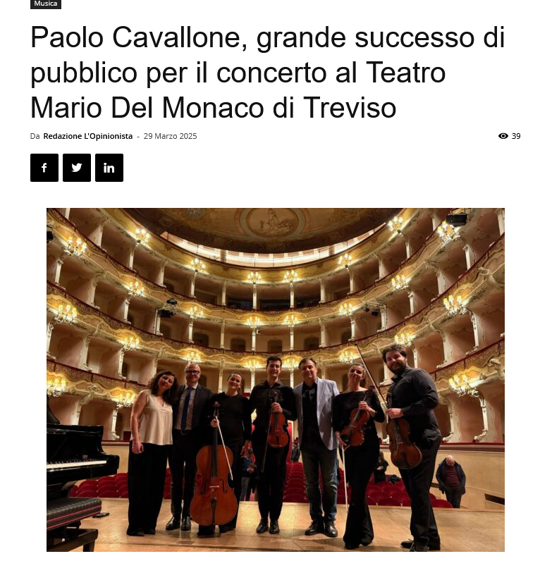 Grande successo per Paolo Cavallone a Treviso